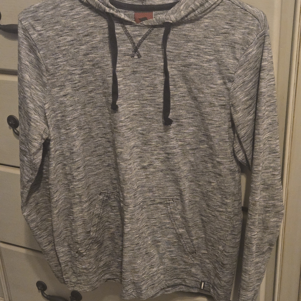 Tony Hawk Men's Heather Black Pullover Hoodie with Black Drawstrings Mens Small